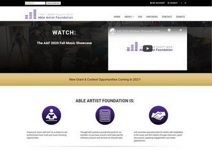 Able Artist Foundation Website Snapshot